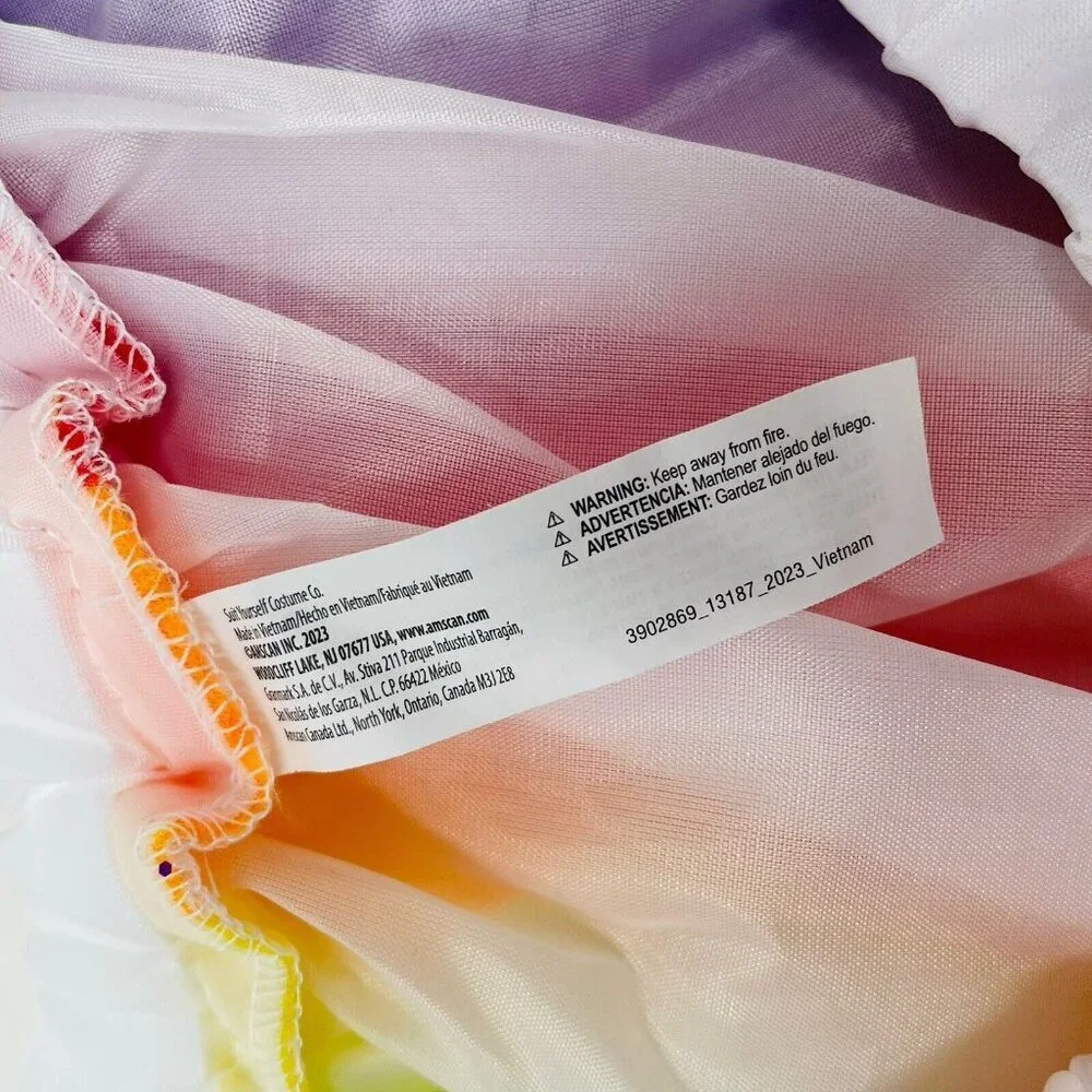 Youth Child Size S/M‎ Mesh Tutu Skirt in Rainbow For Play Pretend Halloween 451